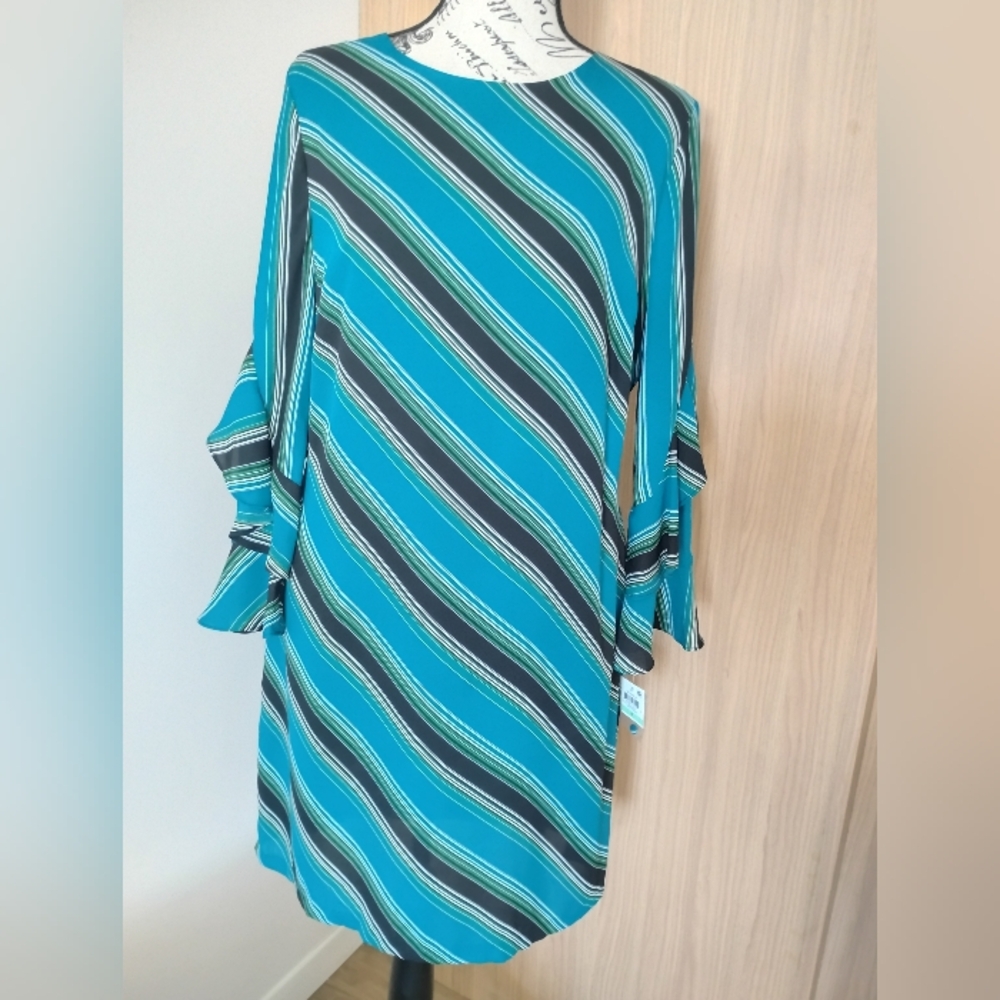 Striped Blue and Black Dress